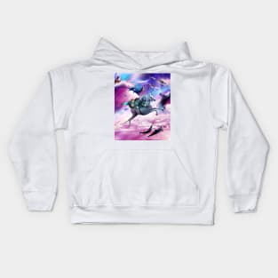 Frog Bearded Dragon Squirrel On Rainbow Unicorn Kids Hoodie